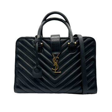 SAINT LAURENT Handbag Shoulder Bag Leather Black Gold Ladies 357397