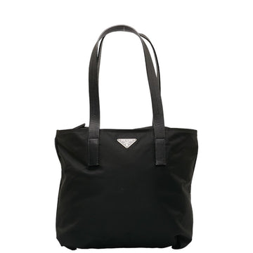 PRADA Tote Bag Handbag Black Nylon Leather Women's