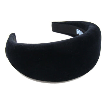 PRADA Headband 1IH016 Black Velvet Head Hair Clip Women's