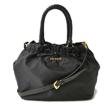 PRADA Handbag/Shoulder Bag 2way  BN1930 TESSUTO/Nylon Ribbon/Black with Strap