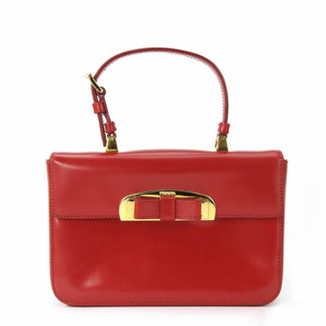 PRADA Handbag BN1670 Calfskin ROSSO Red Bag Ribbon Women's