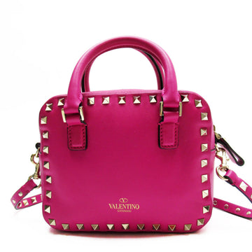 VALENTINO GARAVANI Garavani Handbag Shoulder Bag Rockstud Leather/Metal Purple Women's w0143g