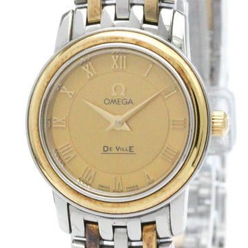 OMEGAPolished  De Ville Prestige 18K Gold Steel Ladies Watch 4370.12 BF571657