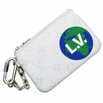 LOUIS VUITTON Coin Case Wallet Monogram Zipped Pouch PM Canvas/Metal Light Gray/Silver w0229a