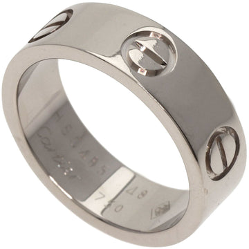 CARTIER Love Ring #48 Ring, 18K White Gold, Women's,