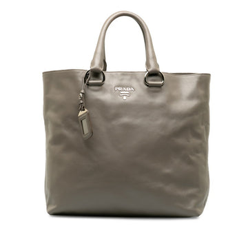 PRADA tote bag handbag gray leather ladies