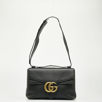 GUCCI GG Marmont Shoulder Bag 401173 Black Leather Women's