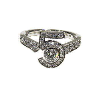 CHANEL Eternal No.5 Ring J12405 #58 18K18WG Diamond White Gold Fashion Reward