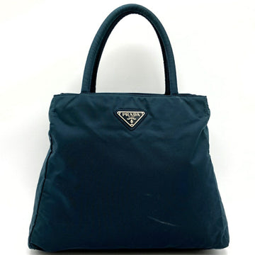 PRADA handbag blue green nylon triangle