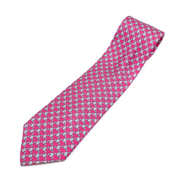 HERMES Tie Silk Twill Cheval Au Bar Men's Pink 6278 Horse 041924