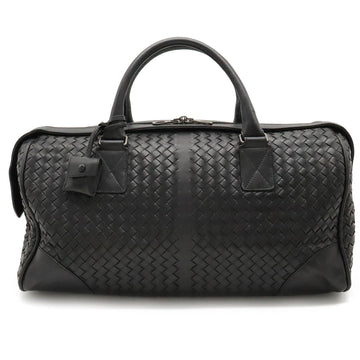 BOTTEGA VENETA Intrecciato Boston Bag Travel Leather Black 179356
