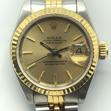 ROLEX 69173 Datejust Watch Silver Gold R Series Automatic