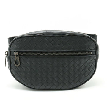 BOTTEGA VENETA Intrecciato Body Bag Waist Pouch Leather Black 520452