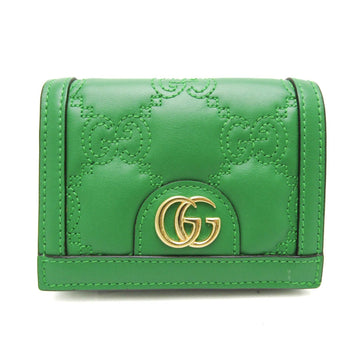 GUCCI GG Matelasse 723786 Women's Leather Wallet [bi-fold] Green