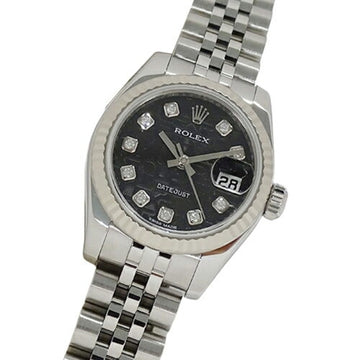 ROLEX Datejust 179174G G series watch for women 10P diamond computer automatic AT stainless steel SS white gold WG silver black polished