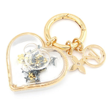LOUIS VUITTON Bag Charm Portocle I LV U M00559 Gold Metal Key Holder Ring Heart Monogram Women's