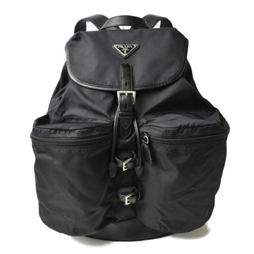 PRADA Rucksack/Backpack for Men/Women  Day Bag Nylon/Leather Black V130