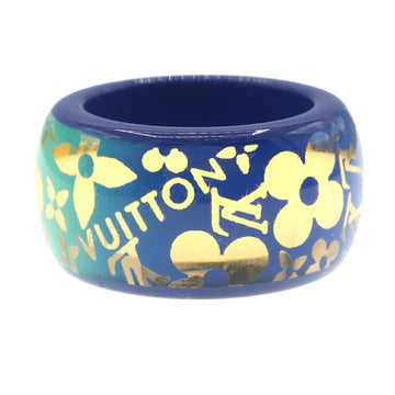 LOUIS VUITTON Ring Berg Tropical Cocktail M66297 Blue Resin Size S LV Women's Clear Flower