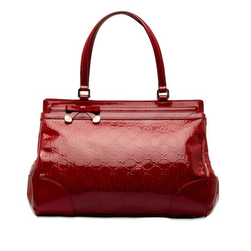 GUCCIssima Princess Mayfair Shoulder Bag Tote 257612 Red Enamel Women's