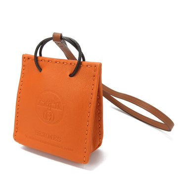 HERMES Bag Charm Sac Orange Anyomilo Y Engraved Shopper Accessories Women's