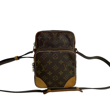 LOUIS VUITTON Amazon Monogram Leather Shoulder Bag Pochette Sacoche Brown 19961
