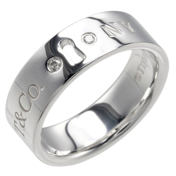 TIFFANY&Co. Lock Ring Silver 925 2P Diamond Approx. 5g I112223005