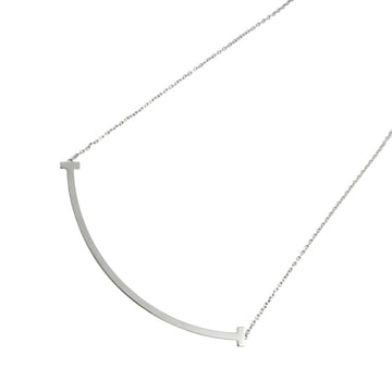 TIFFANY&Co. T Smile Necklace 46cm Extra Large K18 WG White Gold 750