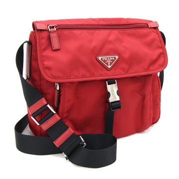 PRADA Shoulder Bag 1BD994 Red Nylon Women's