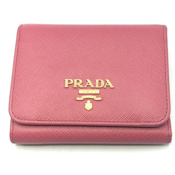 PRADA Saffiano Tri-fold Wallet Pink