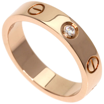 CARTIER Love Ring 1P Diamond #49 K18 Pink Gold Women's