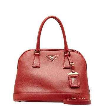 PRADA Saffiano Handbag Shoulder Bag BN2558 Red Leather Ladies