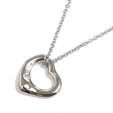 TIFFANY&Co.  Pt950 Platinum Open Heart Diamond 3PD Necklace 3.8g 40cm Women's