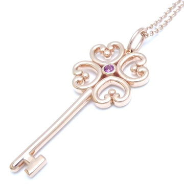 TIFFANY&Co.  Quatra Heart Key Necklace Limited to 800 pieces in Japan 1P Pink Sapphire 750PG Gold K18RG Rose 291196