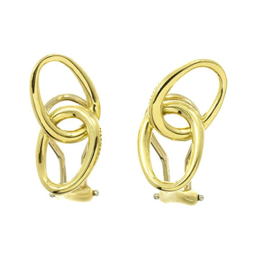 TIFFANY&Co. Double Loop Earrings K18 YG Yellow Gold 750 Clip-on