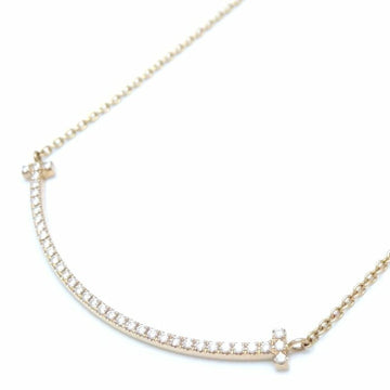 TIFFANY&Co.  T Smile Necklace Small Diamond 750PG Pink Gold K18RG Rose 291646