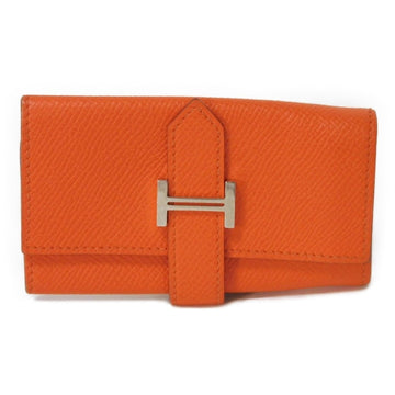 HERMES Key Case Bearn Portocle 4 H Mark Belt Strap S Metal Fitting 4-Row Veau Epsom Leather Mango P Engraved Men's Women's