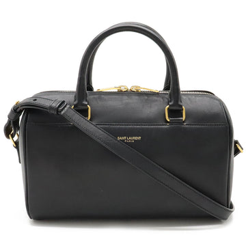 YVES SAINT LAURENT PARIS YSL Yves  Baby Duffle Handbag Shoulder Leather Black 330958
