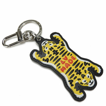 LOUIS VUITTON Key Ring Portocle LV MADE MP3221 Monogram Canvas Brown Yellow Tiger NIGO Bag Charm