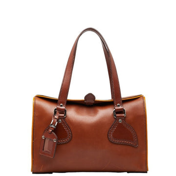 PRADA handbag bag brown leather women's
