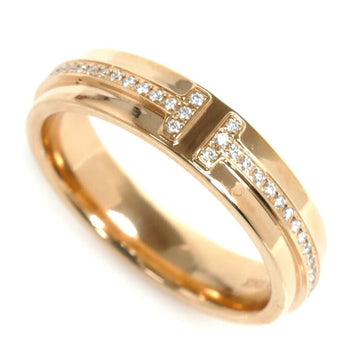 TIFFANY&Co.  K18PG Pink Gold T TWO Narrow Diamond Ring 60151401 Size 11 5.3g Women's
