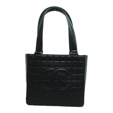 CHANEL Chocolate bar Tote Bag Black Lambskin [sheep leather] A17809