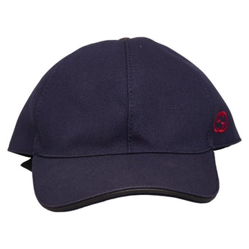 GUCCI Cap Baseball Size: M 58 Navy Red Canvas Men's