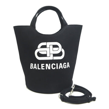 BALENCIAGA BB Tote Women's Handbag 599332 Canvas Black