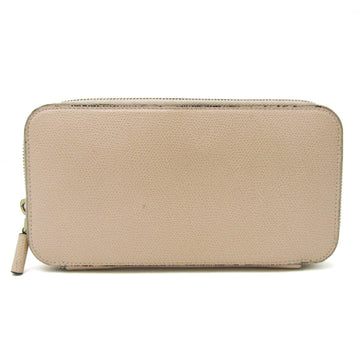 VALEXTRA Zip Purse 12 Card V9L21 Women's Leather Long Wallet [bi-fold] Pink Beige