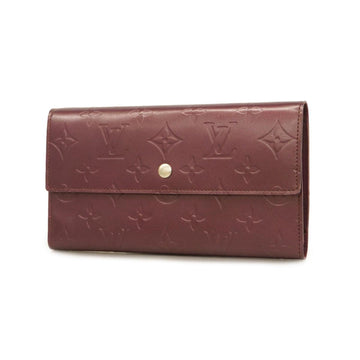LOUIS VUITTON Tri-fold Long Wallet Monogram Matte Porte Tresor International M65106 Violet Ladies
