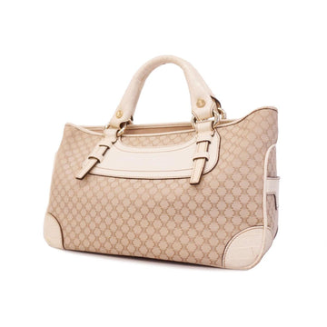 CELINE handbag Macadam Boogie bag canvas leather beige white ladies