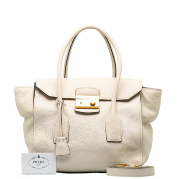 PRADA Handbag Shoulder Bag BN2673 White Leather Women's