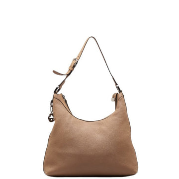 GUCCI Interlocking G Shoulder Bag 339553 Beige Leather Women's