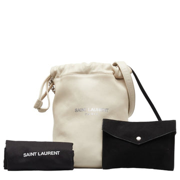 SAINT LAURENT Teddy Small Chain Shoulder Bag 583328 Ivory White Leather Women's