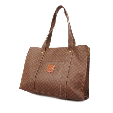 CELINE Shoulder Bag Macadam Leather Brown Women's